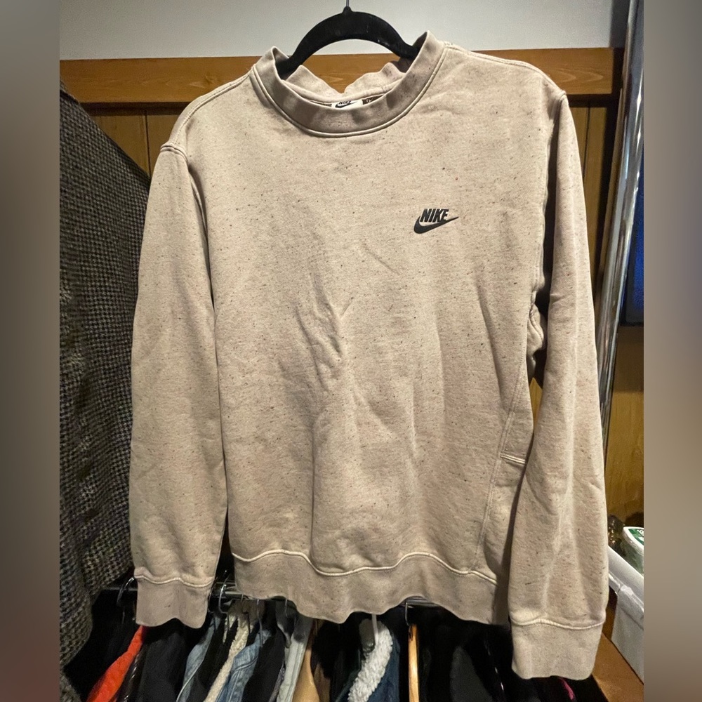 Nike Tan Speckle Crewneck Sweater, Women's Size Small